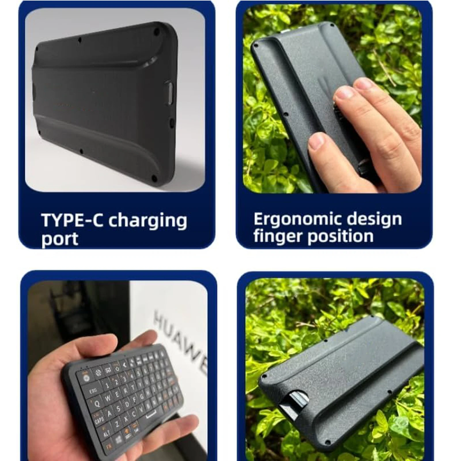 

​Mini Keyboard with Bluetooth 5.0/2.4G Dual Mode, Gyroscopic Motion Mouse, 64 Keys, RGB Backlight Options,Type-C for Android