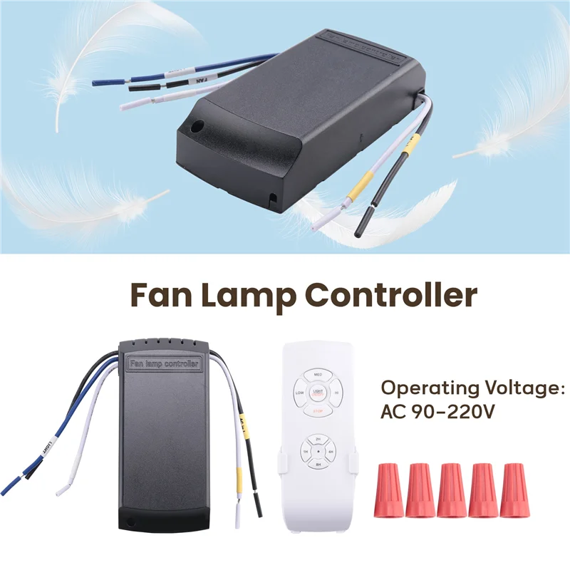

Universal Ceiling Fan Lamp Remote Control Kit Timing Setting Switch Adjuste Wind Speed Transmitter Receiver-New