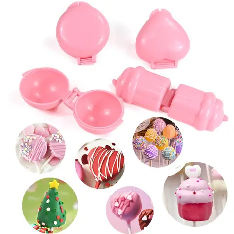 4 unids/set de molde redondo para paletas con forma de corazón para cupcakes, galletas de plástico, pasteles, pudín, herramientas de decoración de pasteles, suministros de cocina