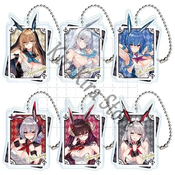 

KMS Prinz Eugen Cosplay Keychain Azur Lane Keyring HMS Cheshire Acrylic Pendants School Bag IJN Noshiro Anime Ornaments Gifts