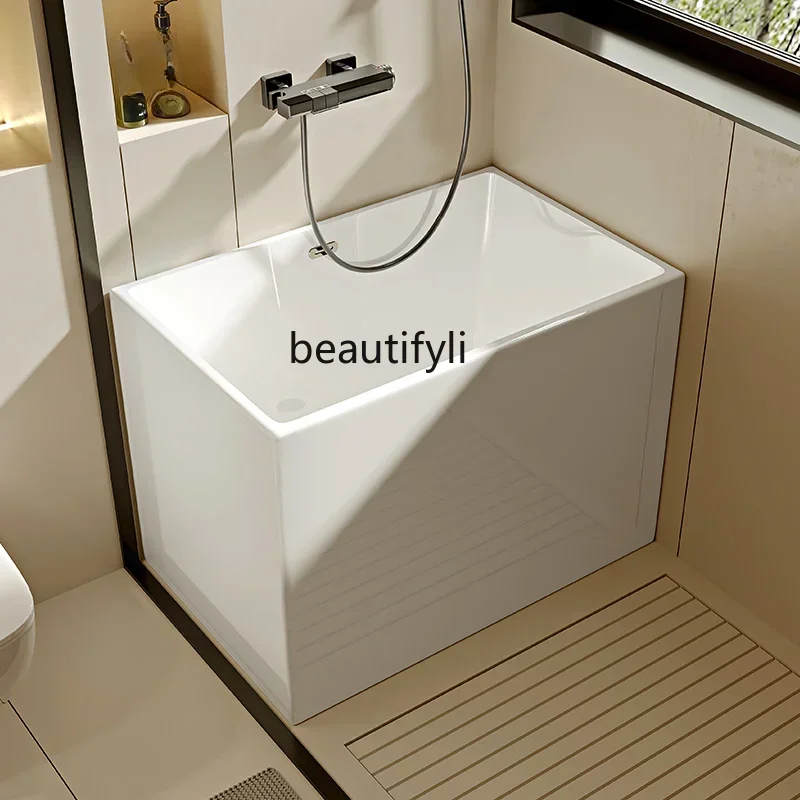 

yj58 Household Integrated Bathtub Small Apartment Japanese Square Deep Bubble 1.2 M Independent Acrylic Small