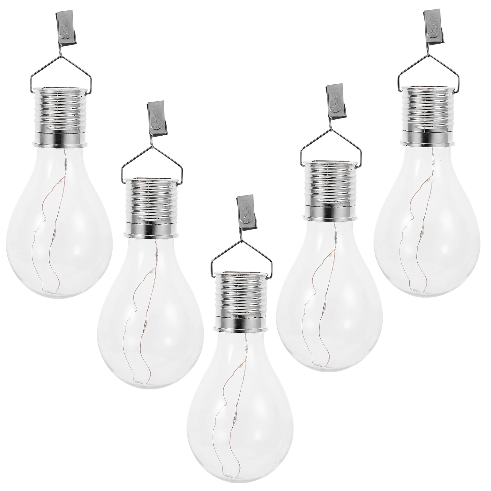 5Pcs Solar Garden Hanging Bulbs Outdoor LED Clip on Solar Powered Yard Lamp Decoration Hanging Light Bulb Outdoor Light Bulbs