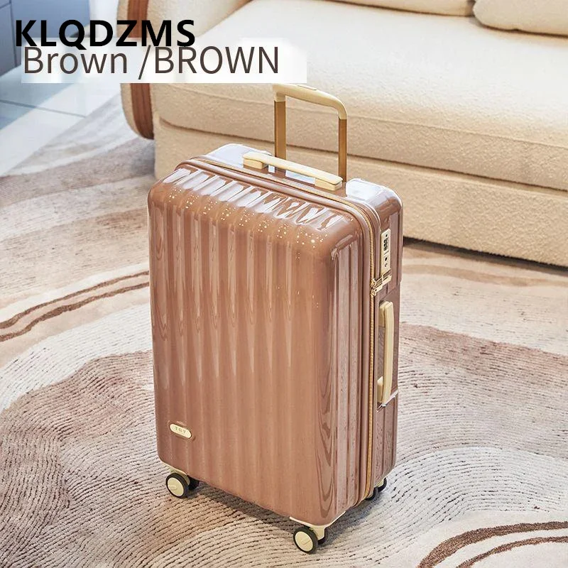 Imagem -02 - Klqdzms-bagagem de Cabine com Rodas Mala de Rolamento Caixa de Carregamento Usb Grande Capacidade Trolley Case 20 22 24 26 28 30