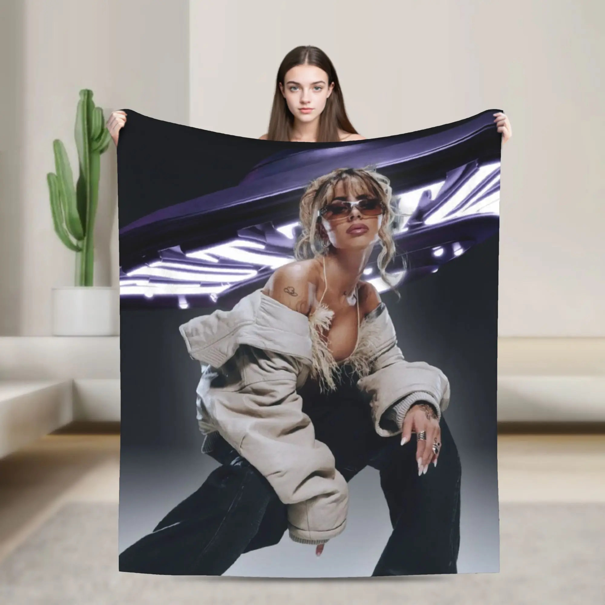 Koc Tini Futttura Tour, miękki polar koralowy, pluszowy, uroczy prezent, koce do rzucania, narzuta