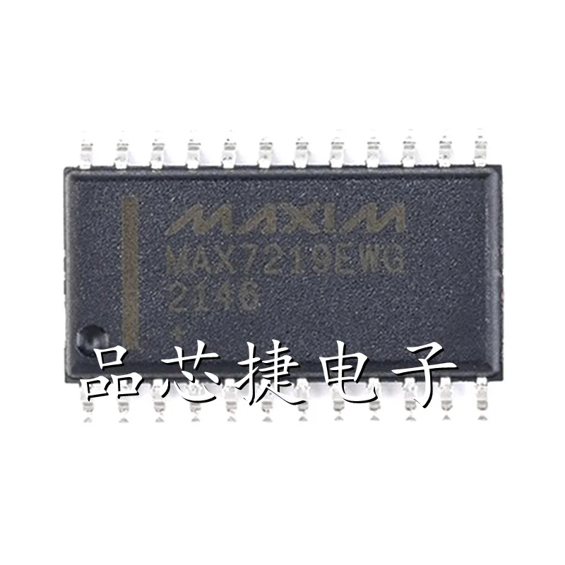 

5pcs/Lot MAX7219EWG+T Marking MAX7219EWG + SOIC-24 Serially Interfaced, 8-Digit LED Display Drivers