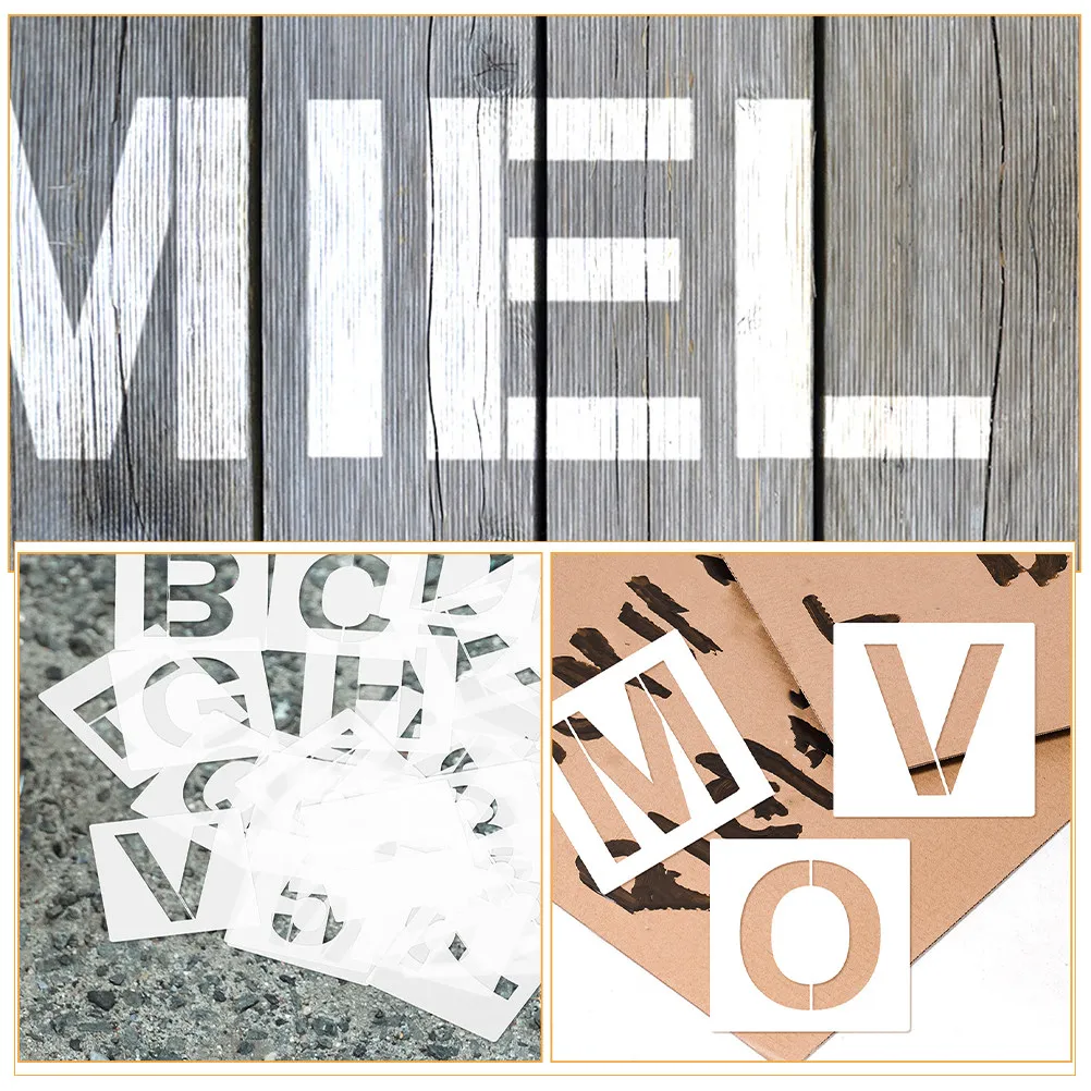 72Pcs Plastic Alphabet Number Stencils Reusable Templates for Spray Painting Craft Scrapbooking Art Projects 3 Inch