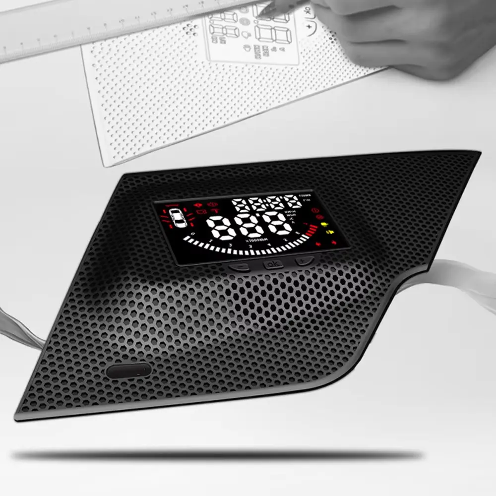 شاشة عرض HUD للسيارة لسيارة جيب شيروكي (KL) 2016-2024 شاشة قيادة آمنة obd عداد السرعة للزجاج الأمامي #3