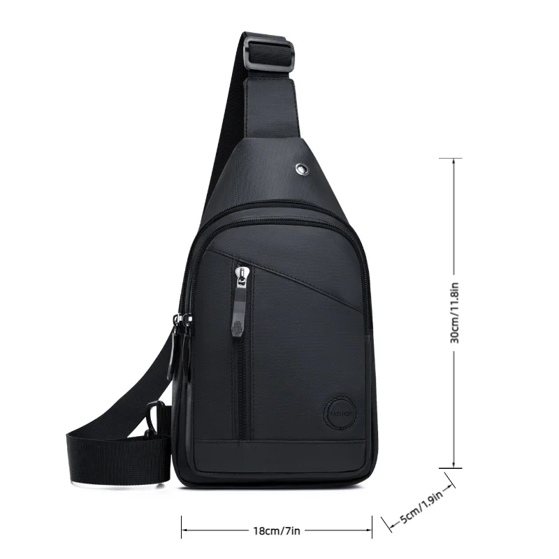 Lässige Herren-Brusttasche mit verstellbarem Schultergurt, mehrere Taschen, Umhängetasche, geeignet für Radfahren, Pendeln, Sport – Detail 6
