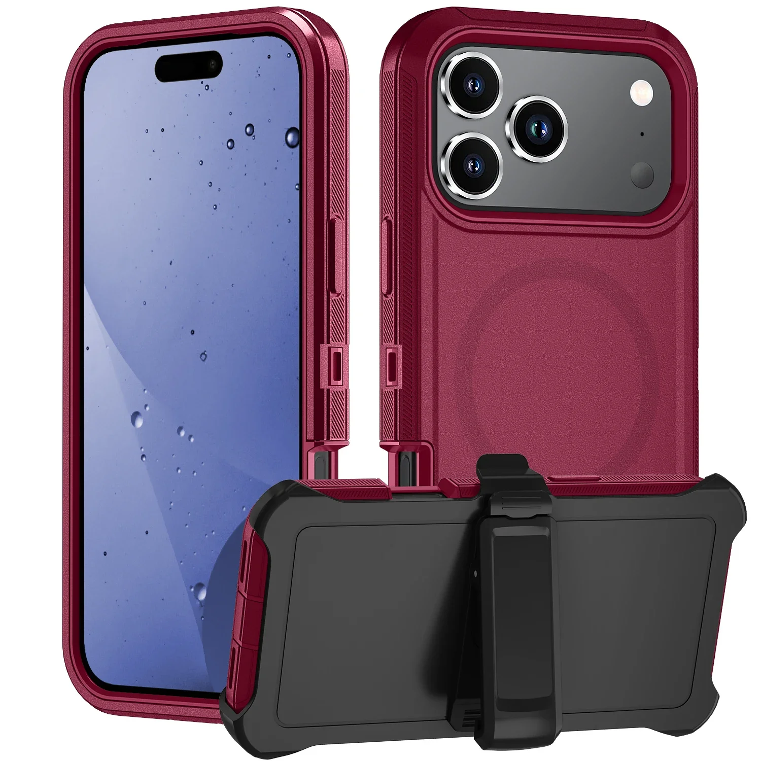 Military Grade OTT Armor Box Defender with Clip Case for IPhone 18 Pro Max 17 16 15 14 Pro for Magsafe Magnetic Anti-drop Cover