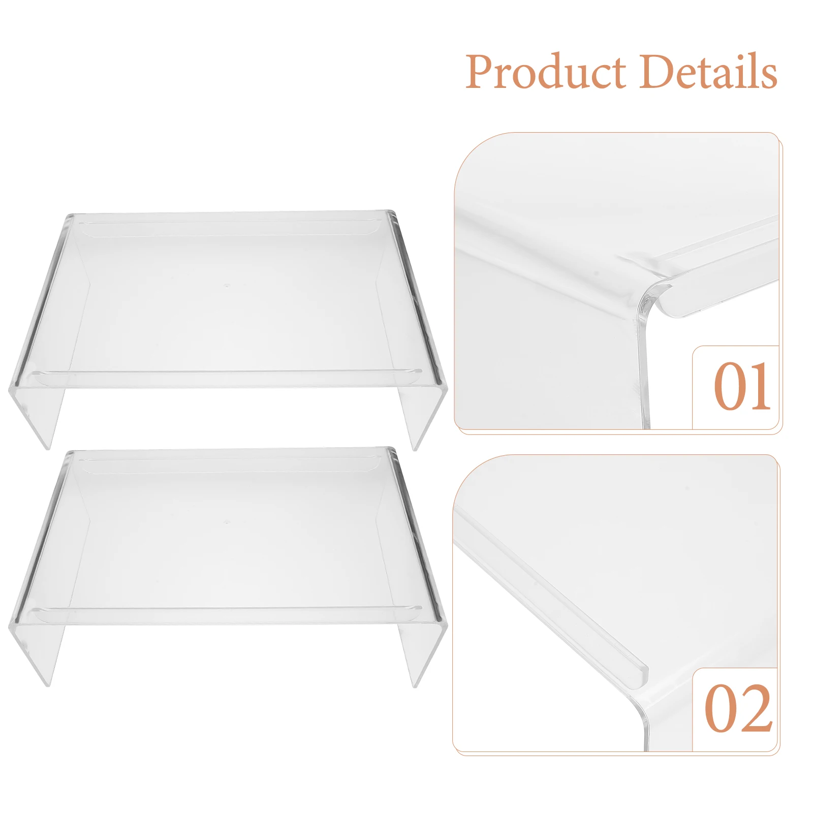 

Sturdy Acrylic Riser For Office Home Laptop Desktop Clear Computer Flat Edges Space-Saving Ergonomic Accessories