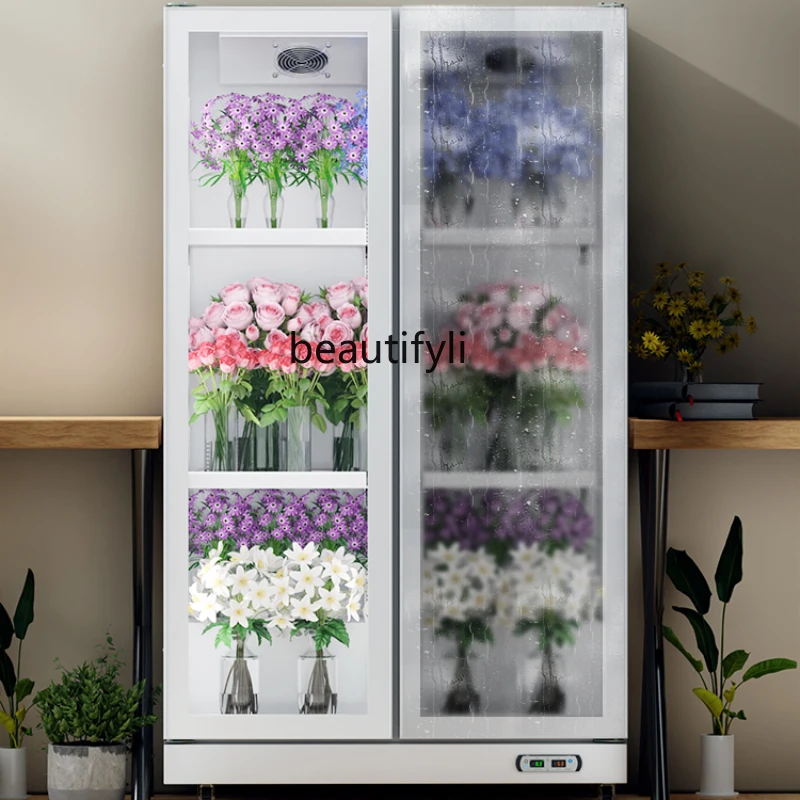 

Hammer Stone Flower Freezer Commercial Frozen to Keep Fresh Flower Shop Bouquet Display Vertical Wind Cold Ice Flower Freezer