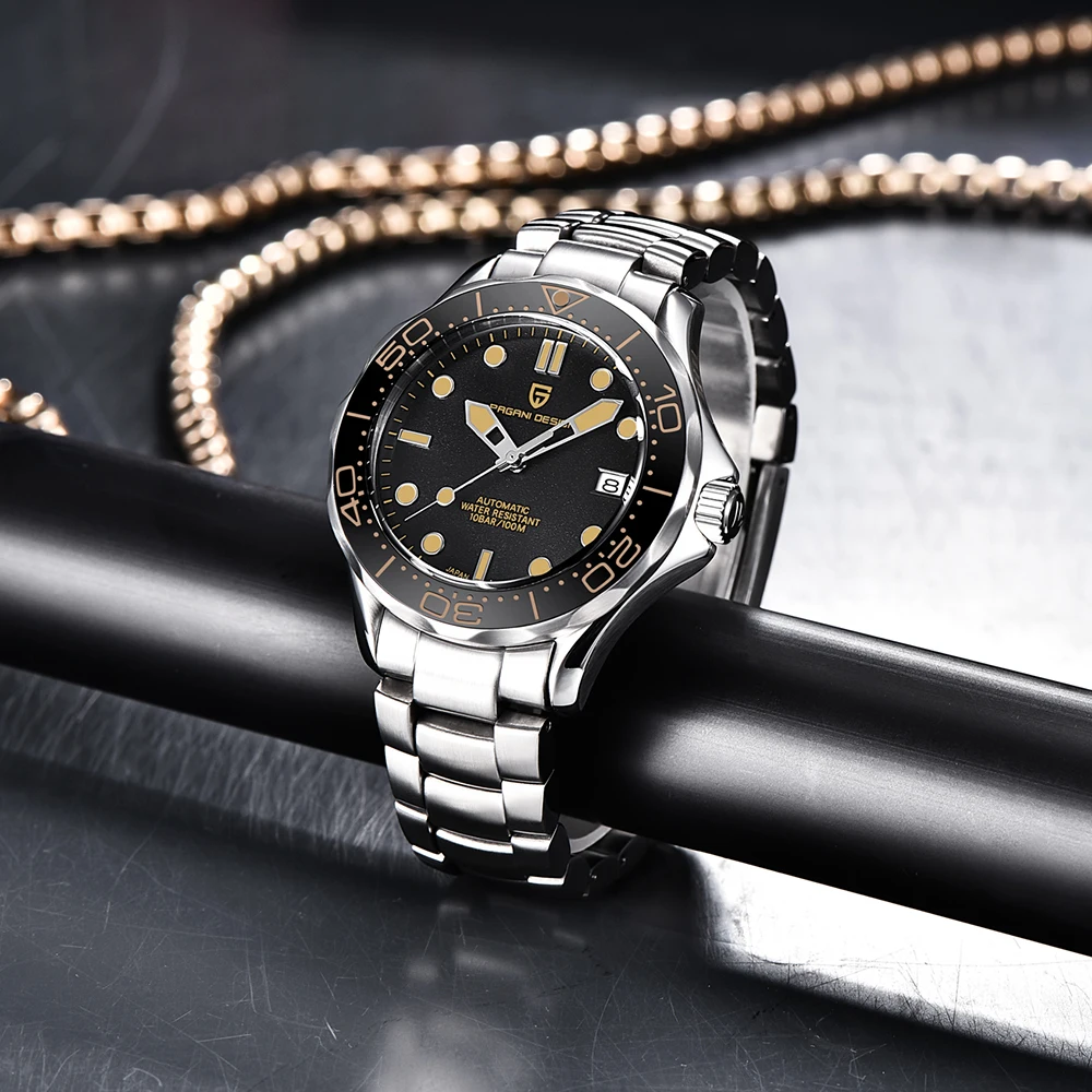 2025 ساعات جديدة PAGANI DESIGN ساعة فاخرة للرجل أفضل ساعات يد ميكانيكية أوتوماتيكية مع صندوق هدايا مرآة الياقوت العلوي