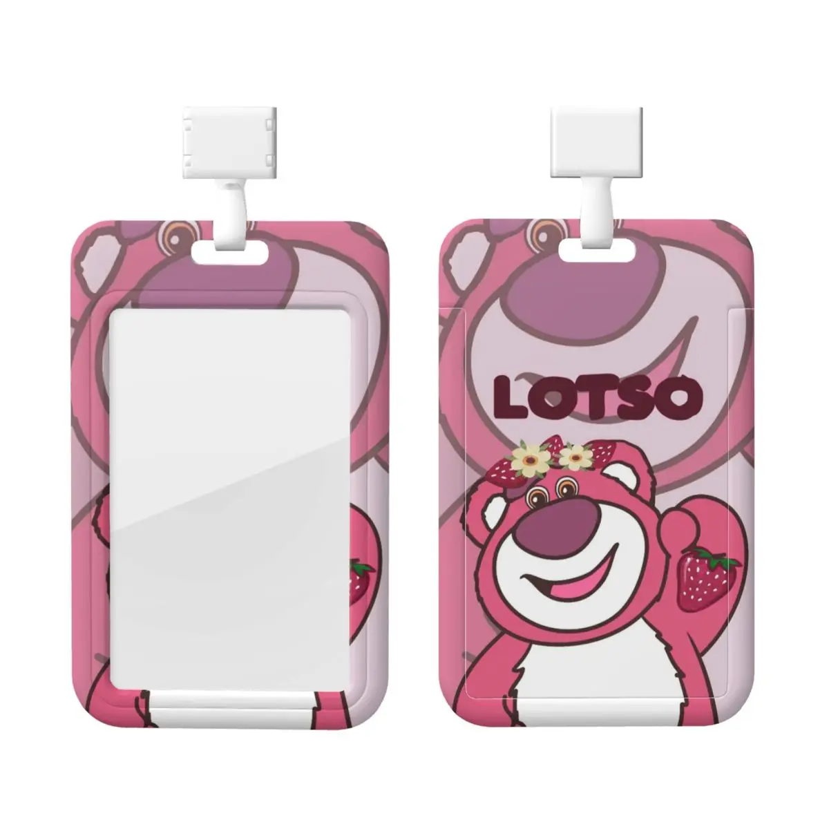 

Custom Lotso Huggin Bear Hugger Lanyard ID Protector Badge Card Student Campus Lanyard Cards Holder Credentials Accessories