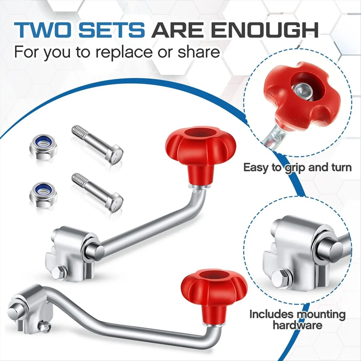 Trailer Jack Handles Replacement Crank Accessories Fits Most Trailer Jacks,Comes with Bolt Nut Spacers