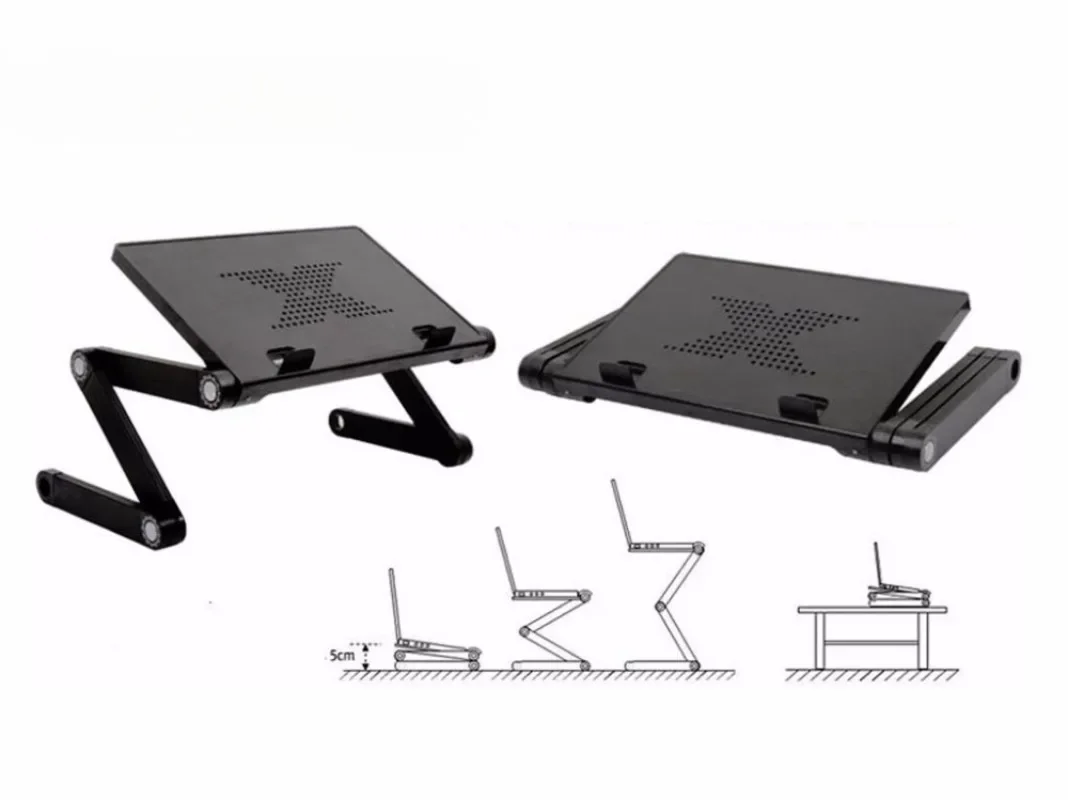 Ergonomic adjustable folding laptop desk bed or sofa