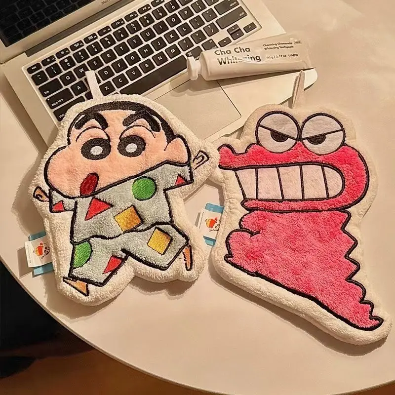 애니메이션 크레용 신짱 걸이형 핸드 타월 귀여운 초흡수성 욕실 주방 두꺼운 핸드 타월 흡수성 얼굴 타월