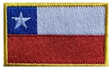 Chile National Flag Embroidery Hook&loop Patch Military Colourway Merrowed Edge Morale Badge for Outdoor Clothing DIY Decoration