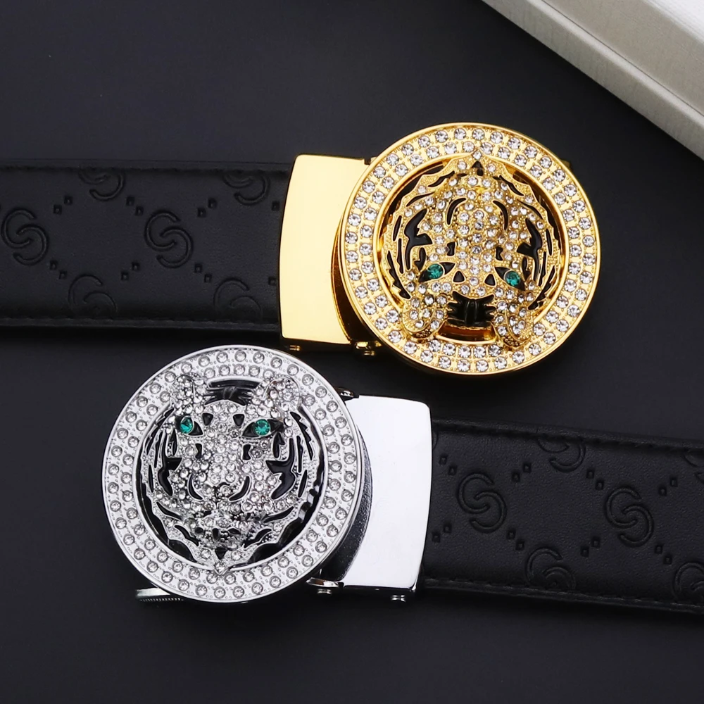 High Quality Men’s Tiger Design Alloy Buckle Leather Belt,Fashion Split Cow Leather Belt,Men Jeans&Casual Pants Accessories