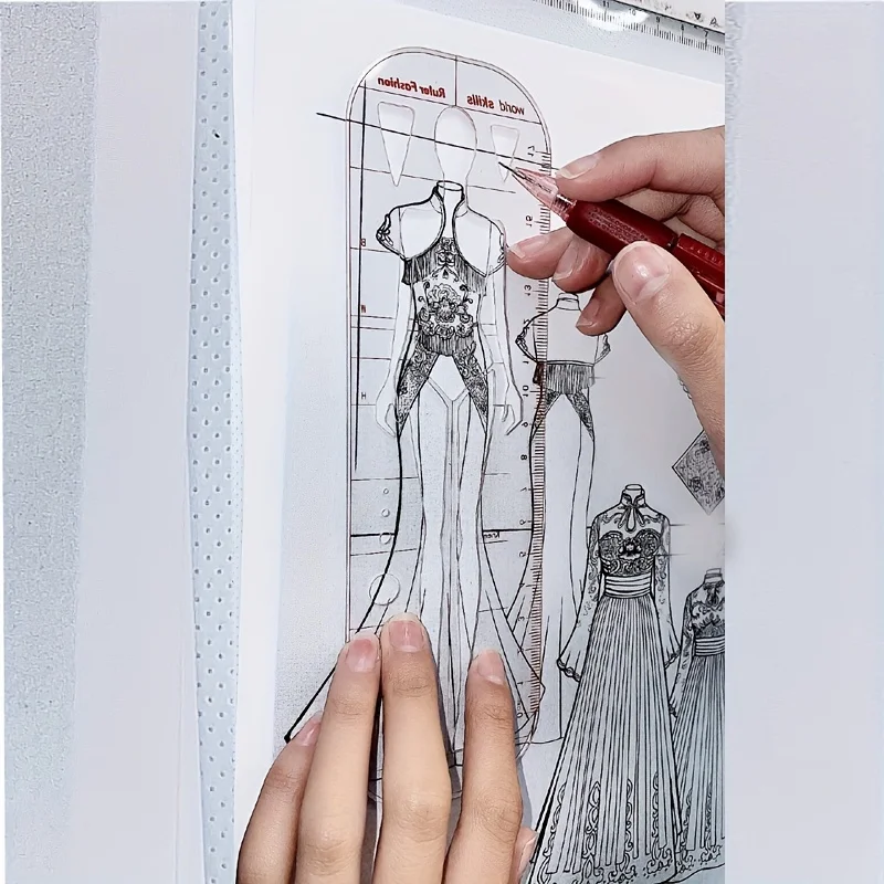 خياطة دقيقة، قطع، قالب تصميم عصري مع رسم قياس الجسم، أداة قياس مادة متينة