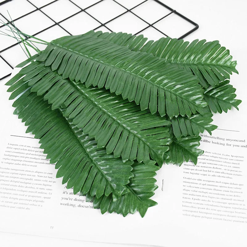 10/20 Stück künstliche grüne Palmblätter, tropische Monstera-Seidenschildkrötenblätter für hawaiianisches Luau-Strand, Hochzeit, Party, Heimdekoration – Detail 11
