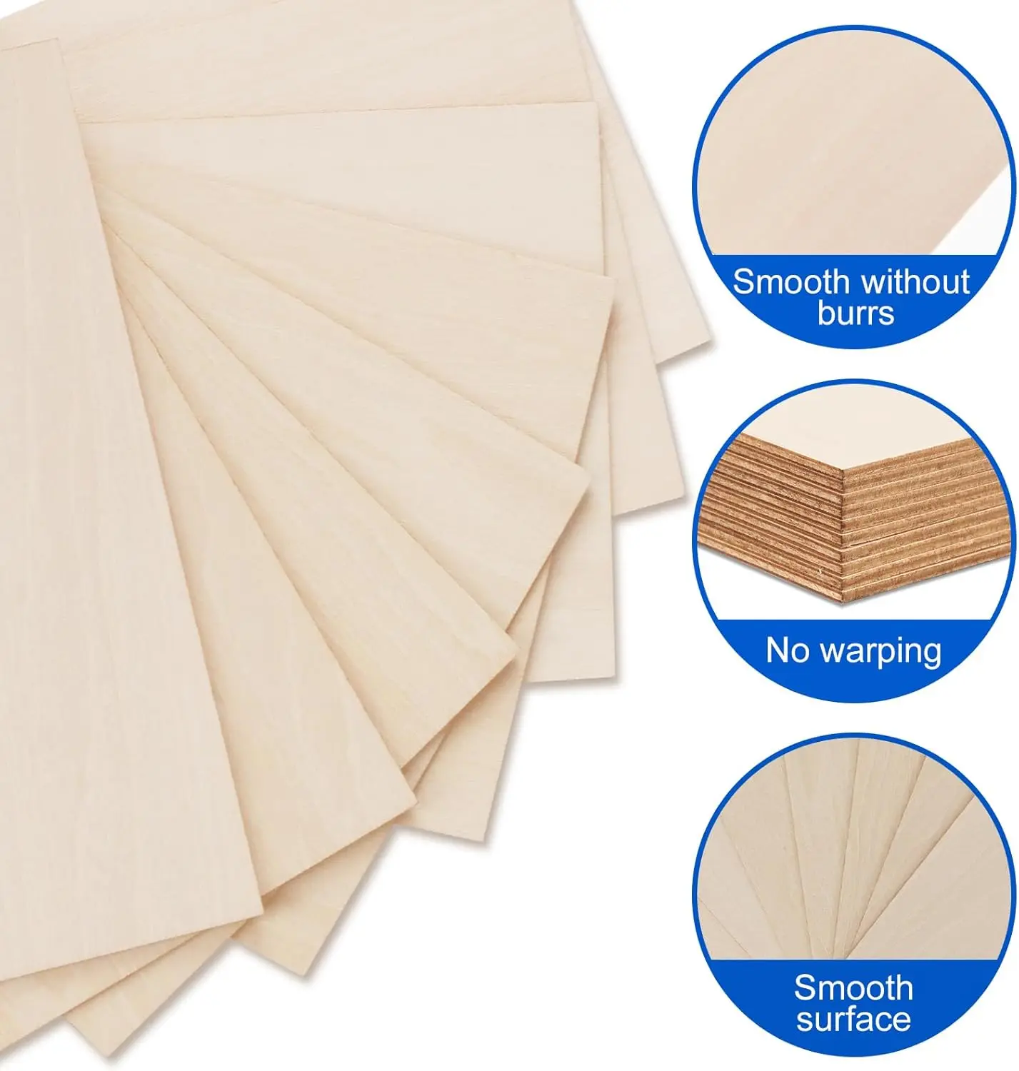 Pacote com 54 folhas de basswood de 12x12x1/8 polegadas para corte a laser, artesanato e modelos DIY