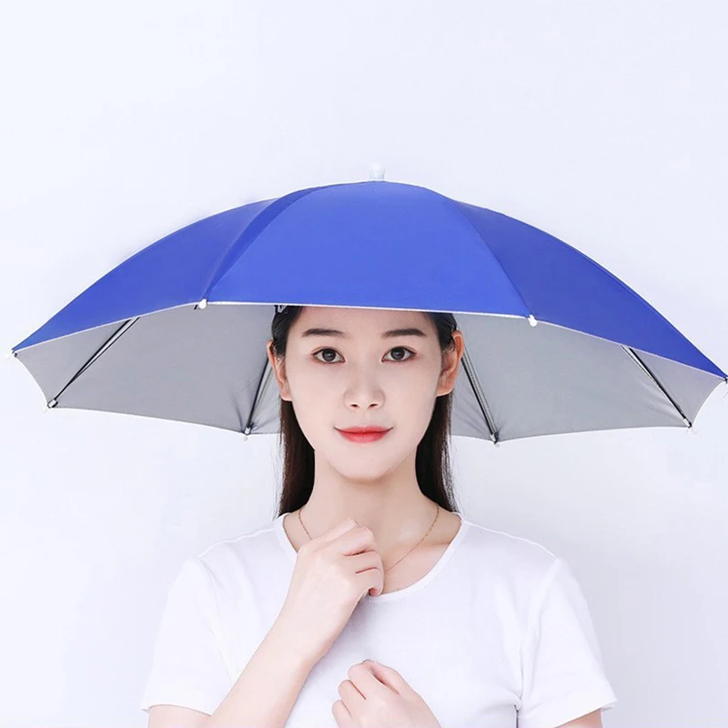 

Portable Rain Hat Outdoor Folding Umbrella Fishing Sun Shade Anti-UV Camping Fishing Headwear Cap Beach Head Hats Accessory