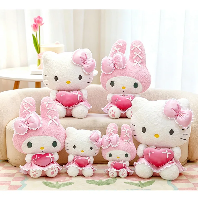 40/60cm Hello Kitty My Melody Plüschtier Rosa Spitzenherz Gefüllte Puppe Sofa-Kissen Wohnzimmer Heimdekoration Niedliche Puppe Geschenk – Detail 22