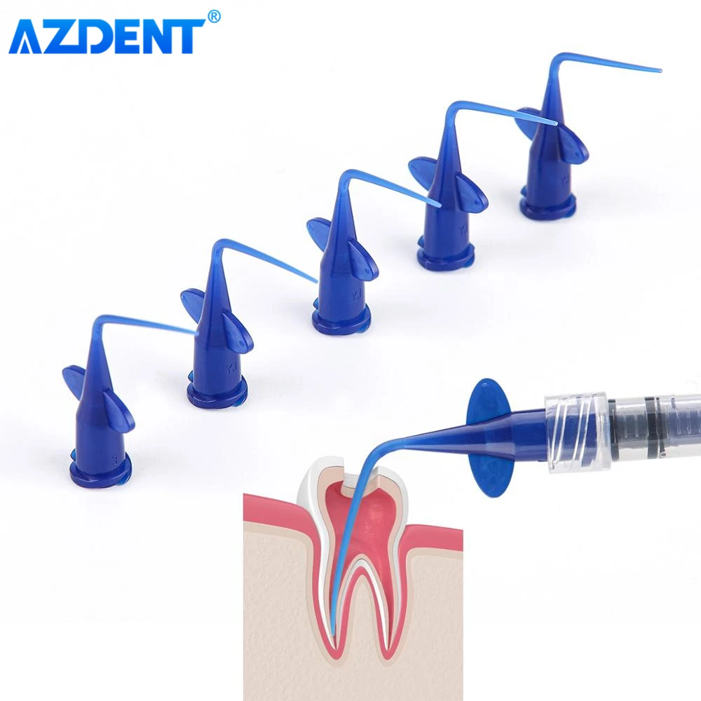 AZDENT Dental Disposable Plastic Syringe Tip Endo Irrigation Disposable Needle Tip for Dental Injection Medicine Refill