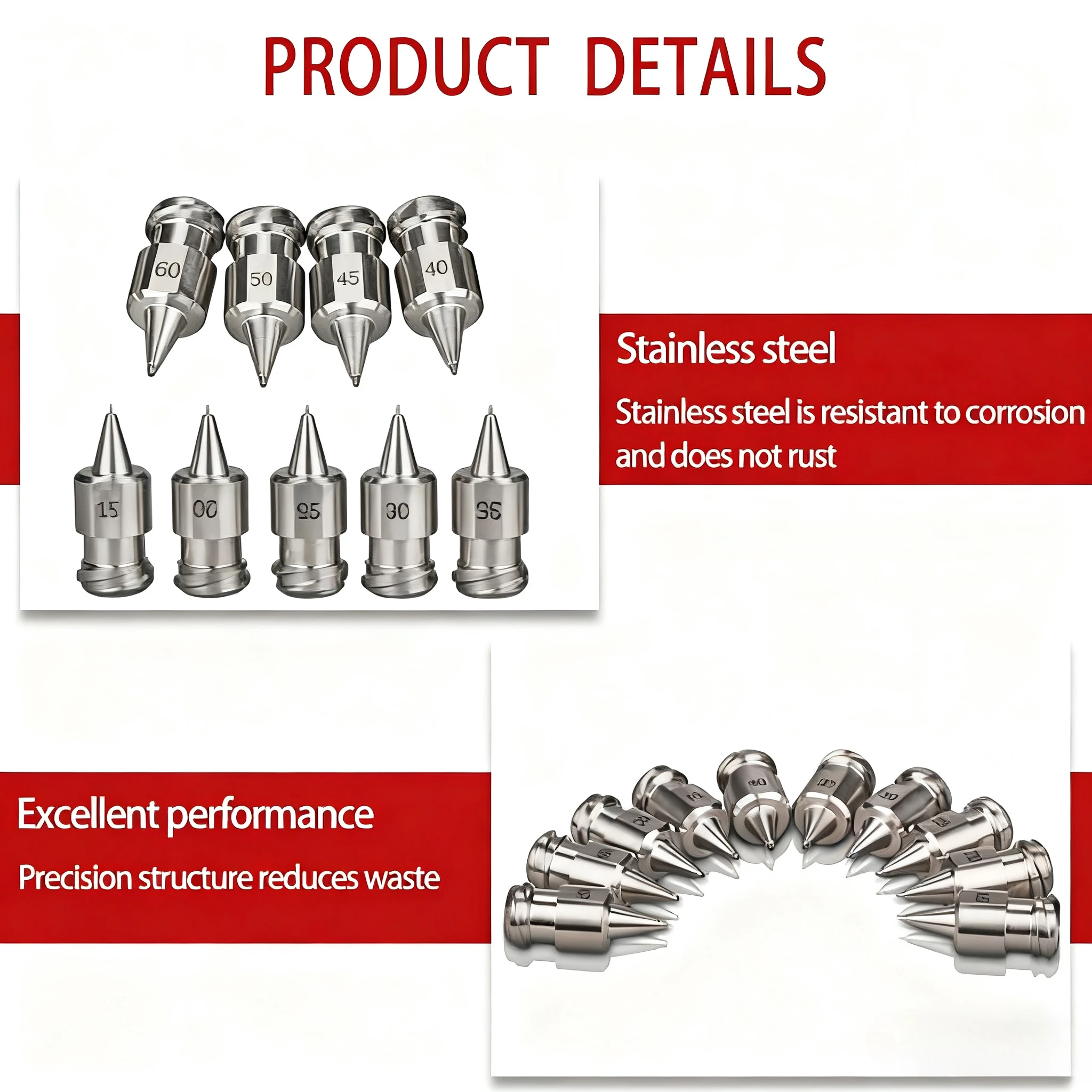 NEW One-piece Double-helix Tips Glue Bits Dispensive Precision Adhesive Tapered Dispensing Stainless Steel Tapered Needle
