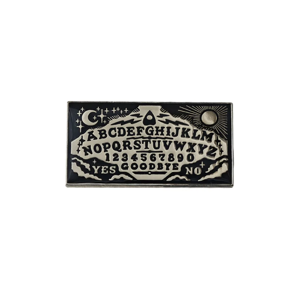 Ouija Board Enamel Pin Mystic Spirit Board Lapel Badge Vintage Gothic Brooch Jewelry Gift for Hat Backpack Clothing Decoration