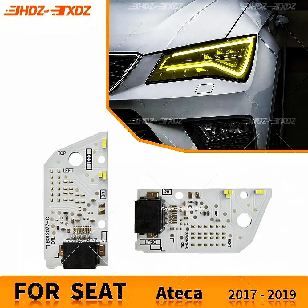 Yellow Amber Blue DRL Boards LED Angel Eyes Headlight Daytime Runing Light Module For SEAT Ateca 5FP Cupra 2016-2019 575941475