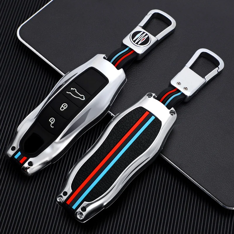 Zinc Alloy Car Key Case For Porsche Panamera Cayenne 911 971 992 Spyder Carrera Macan Boxster Cayman Accessories