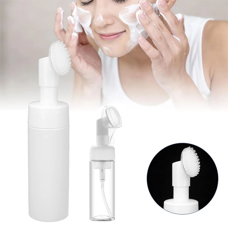 5 قطعة زجاجات مضخة رغوة فارغة 100 مللي-250 مللي ث/فرشاة تنظيف تدليك رغوة السيليكون حاويات السفر المحمولة لتنظيف الوجه