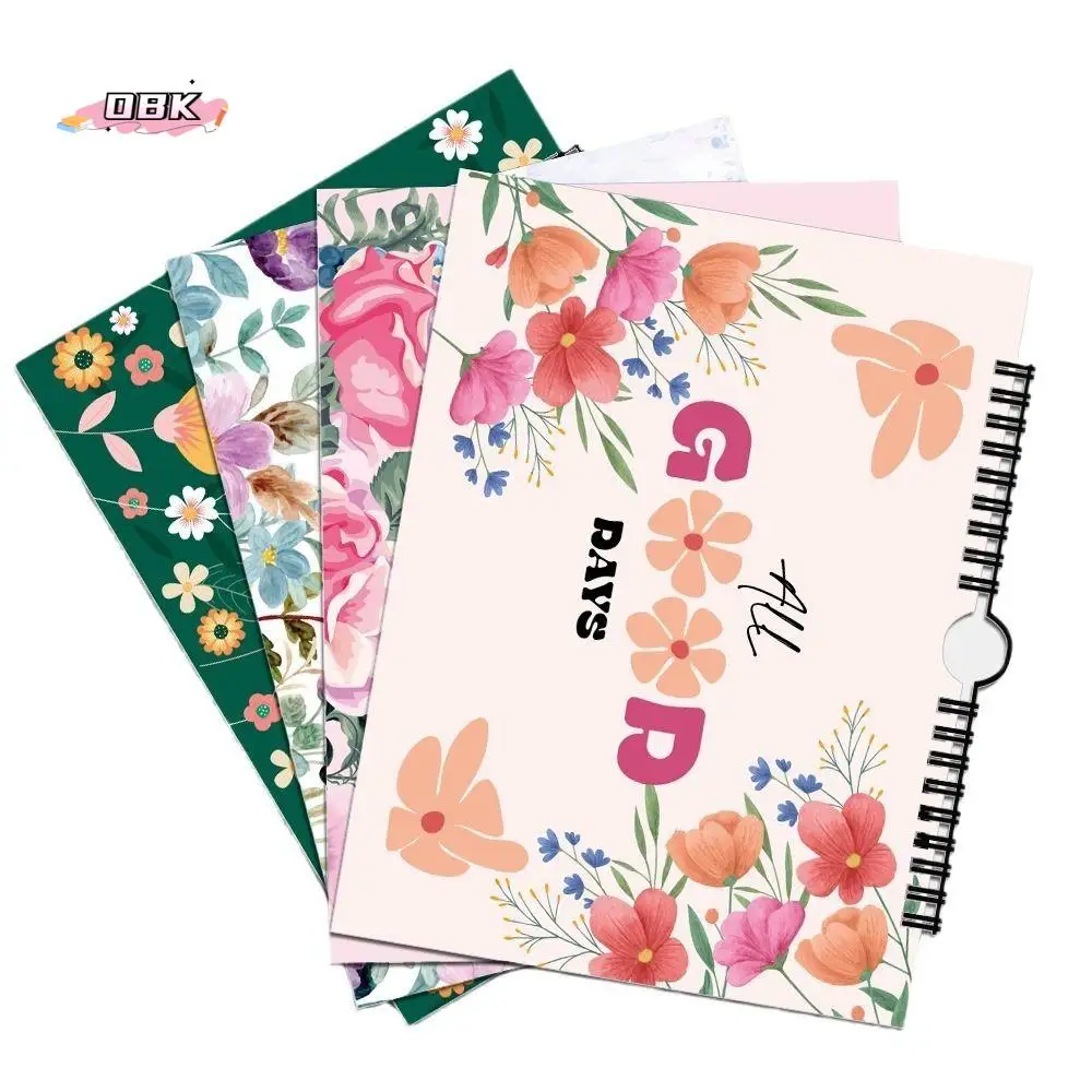Smooth Writing Undated Monthly Planner PVC Cover Waterproof Monthly Student Planner Flower Themed Calendar Daily Planner