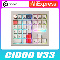 New CIDOO V33 Aluminum Alloy Mechanical Keyboard Numpad VIAQMK Tri Mode Wireless Bluetooth RGB Gasket Mount Hot Swap With Knob