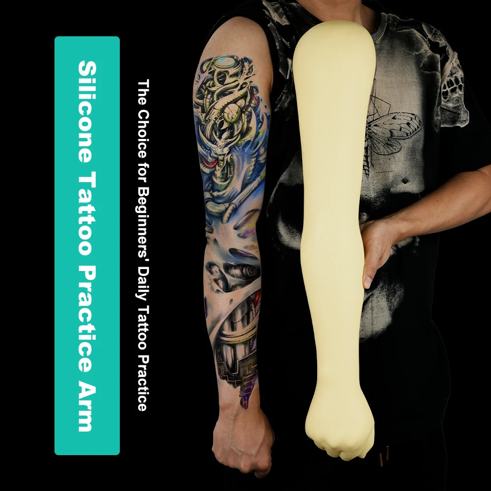 3D Silicone Tattoo Practice Hand Realistic Simulation Model Arm Display Tool for Tattoo Training 610g 63x12x9.5cm