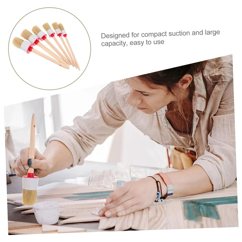 

T99C-6PCS Paint Brush Shower Cleaner Brush Electric Interior Angled Paint For Trim Bristle Brush Electric Cleaning Brush