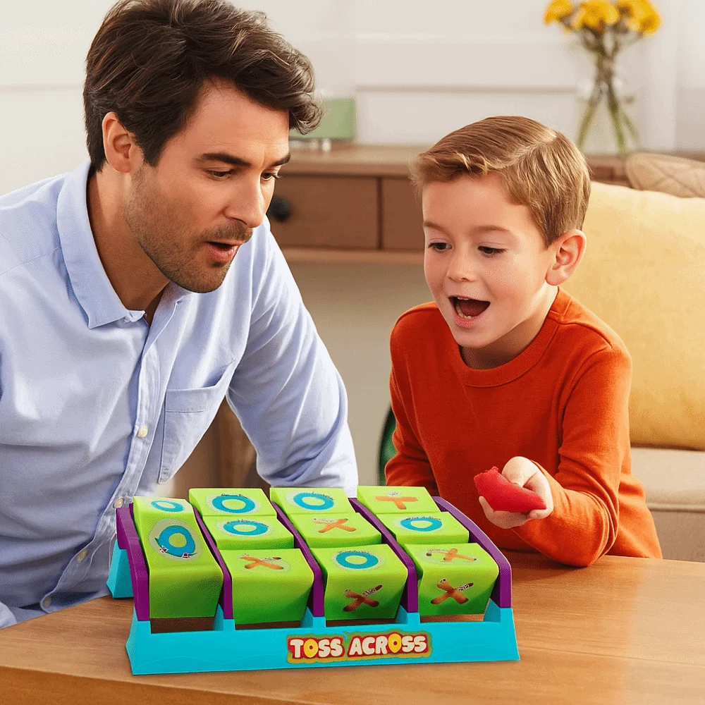 Gioco di lancio di plastica Tic Tac Toe Flip Multigiocatore Gioco di lancio Gioco da tavolo Gioco di lancio di tictactoe divertente interattivo