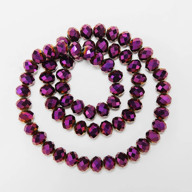 2X3/ 3X4/ 4X6/ 6X8mm Crystal Beads Metalic Multicolor Sapcer Glass Beads for Jewelry Hand Ring Necklace Making DIY Wholesale