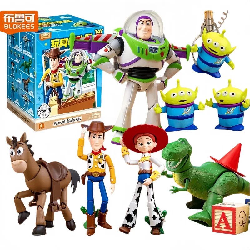 Игровой набор Blokees Toy Story Blind Box Vol.01: Фигурки Вуди, Джесси и Базза Лайтера, сборные подвижные модели, украшения для дома