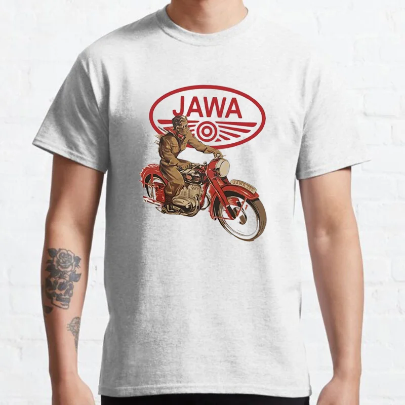 Vintage Motorcycle T Shirt Humor Funny Jawa Men Graphic Tshirts Women Male Harajuku Hip-hop Style Streetwear Camisetas Tops Tee