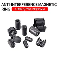 3.5/5/7/9/11/13/15mm EMC Ring Core Ferrite Bead Clamp Choke Coil EMI Noise Filter Clip Cable for Black Magnetic Snap-on