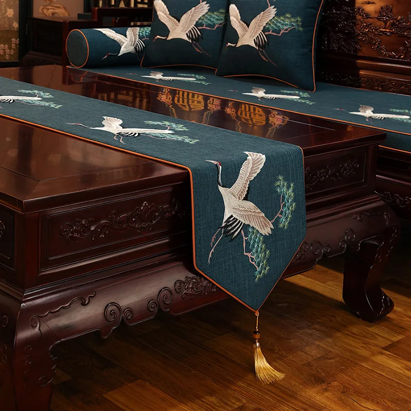 New Chinese-style Table Runner Bed Runner Coffee Table Tea Stand Light Luxury Table Cover Table Flag TV Cabinet Table Flag Pad