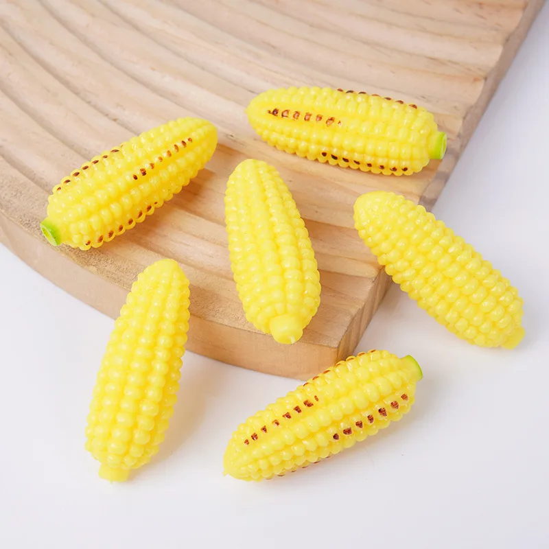 

Mini Fake Corn Cob Bbq Corn Roasted Corns Pendant Miniature Artificial Food Play Simulation Keychain Vegetable Toys Decorations