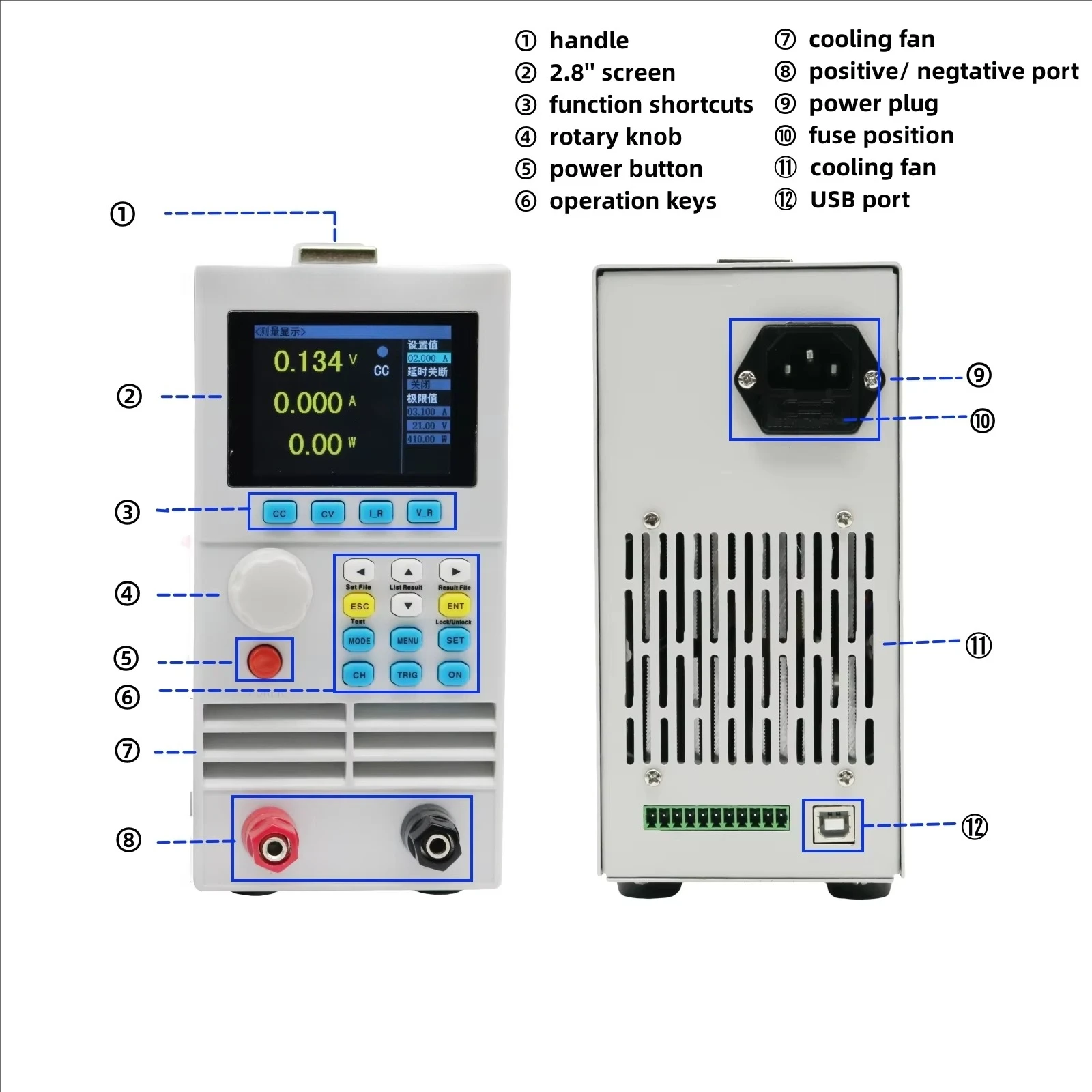 ET5410A+ Programmable Electronic DC Load Bank 400W 150V 40A Testing Equipment for Electronic Components
