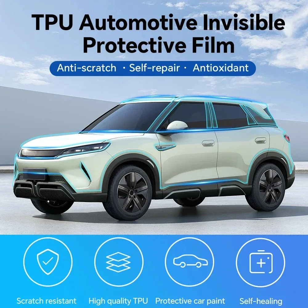 TPU Film For BYD YUAN UP ATTO 2 2024-2025 Headlight B C-Pillar Rearview TPU Transparent Protective Film PPF Sticker Anti-scratch