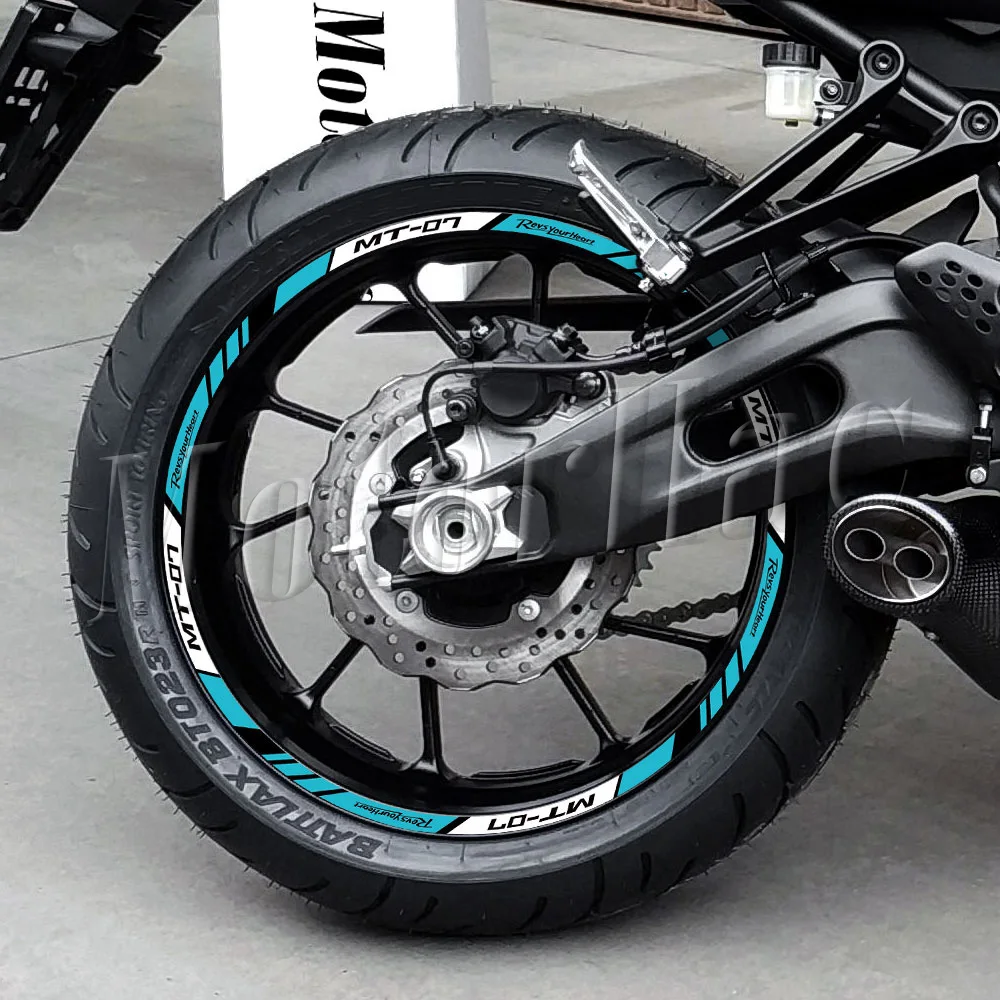 Motorrad-Felgenaufkleber Reflektierende Nabenstreifen-Aufkleber Zubehör Wasserdicht Für MT-07 MT07 mt 07 – Detail 5