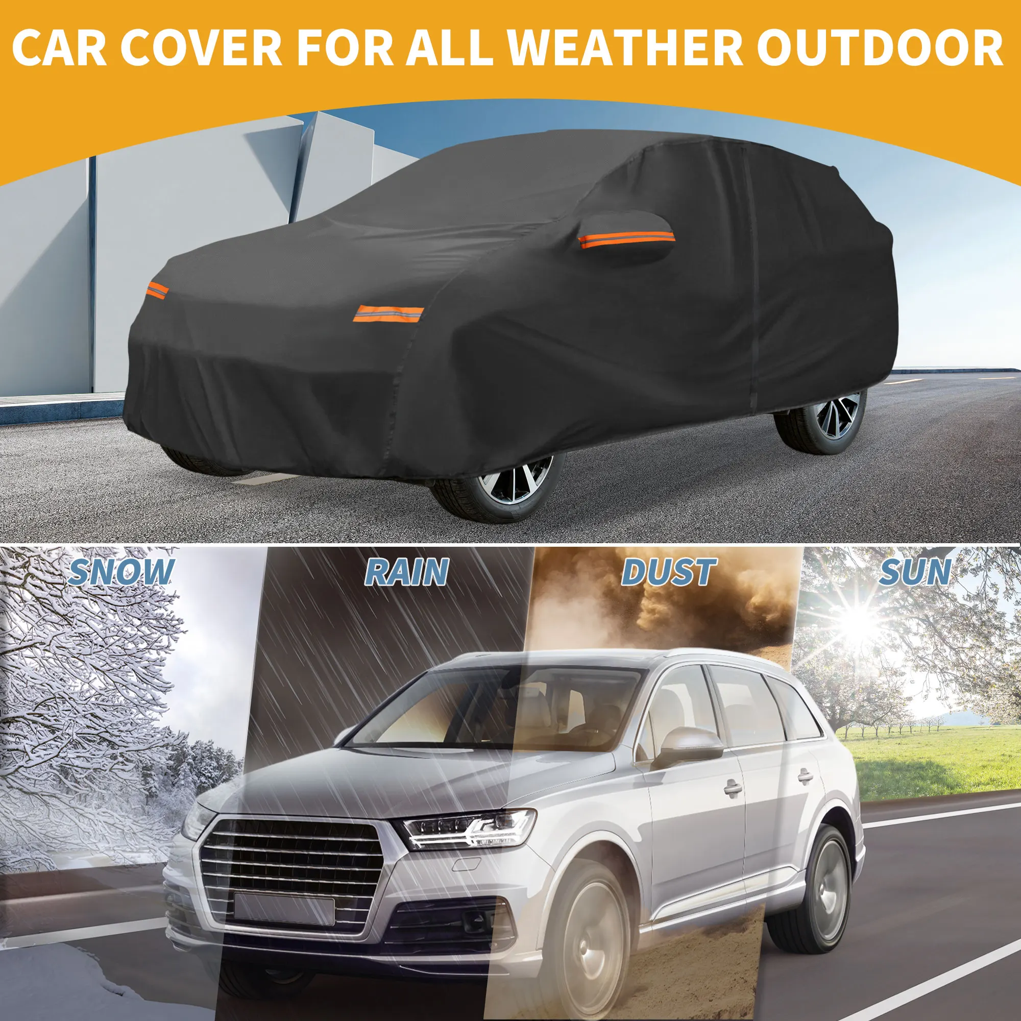 

Uxcell Car Cover All Weather for Mazda Cx-30 Black 190T-Pu with Left Zipper