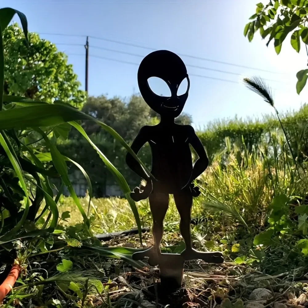 Abstrakte Alien Silhouette Garten Pfahl, Vatertag Metall Outdoor Wohnkultur, Rasen Kunst für Hof, Terrasse, Blumenbeet
