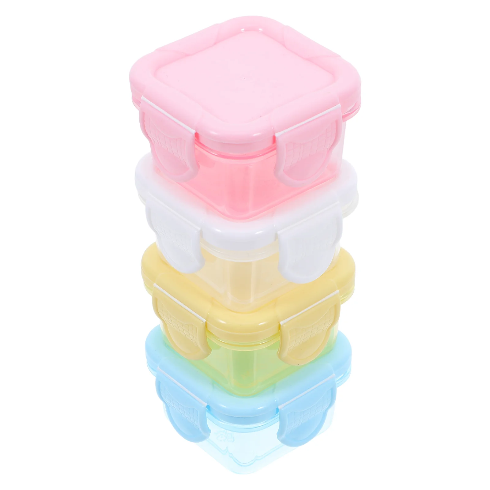 

4Pcs Reusable Snack Containers 60Ml Small Food Box Portable Condiment Cups for Travel Freezer Storage Leakproof Sauce Dipping